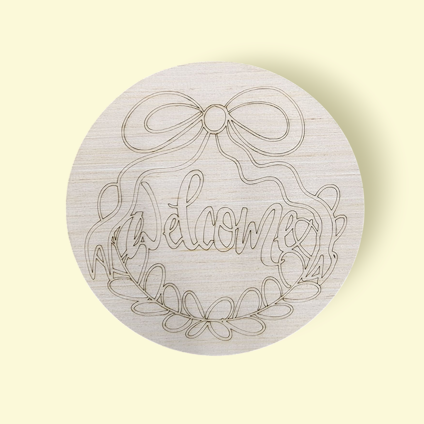 Round Welcome Sign Blank | Farmhouse Door Hanger DIY