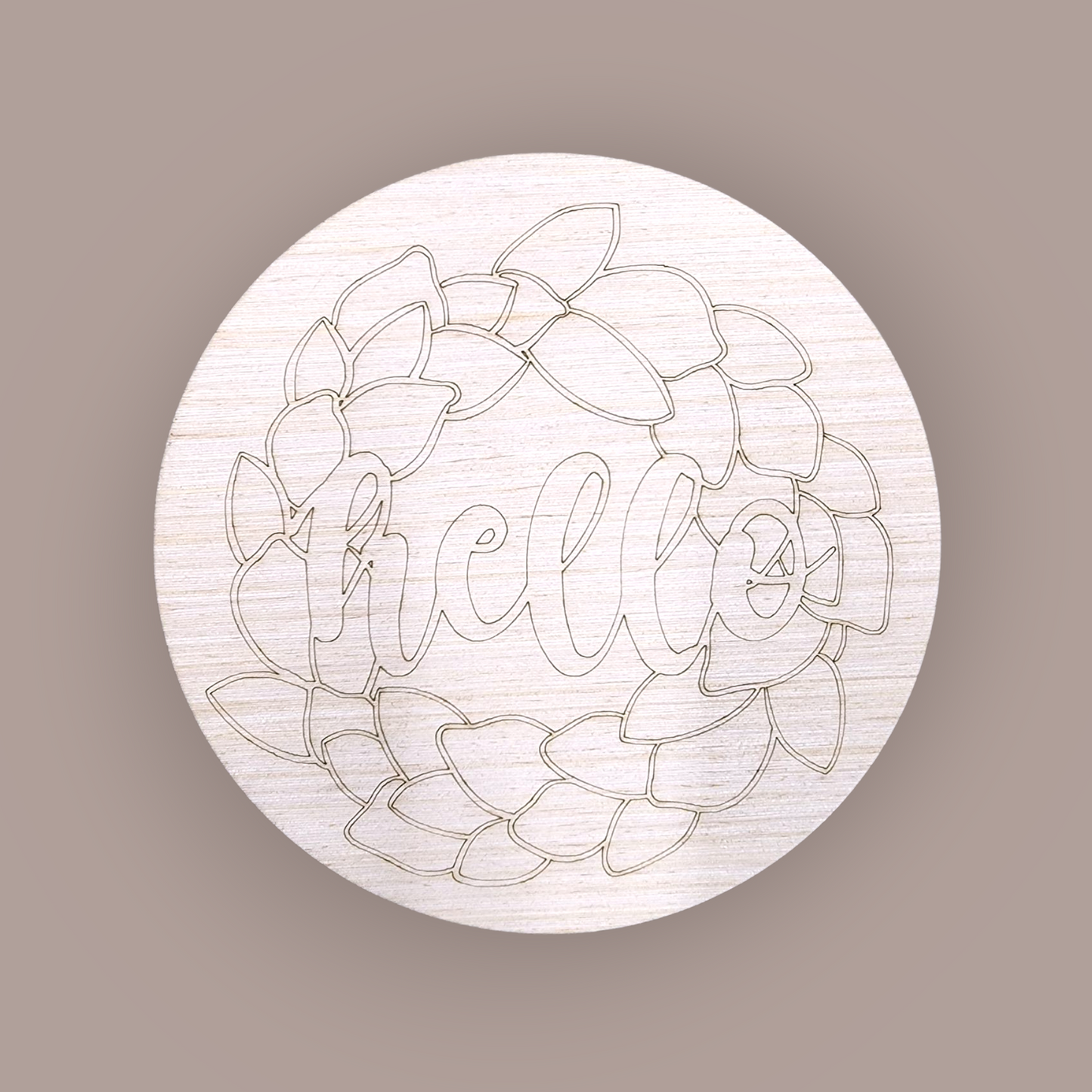 Hello Round Door Hanger Blank | Farmhouse Wood Sign DIY