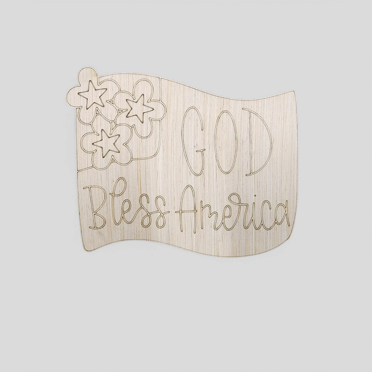 God Bless America Flag Blank | Patriotic Wood Craft
