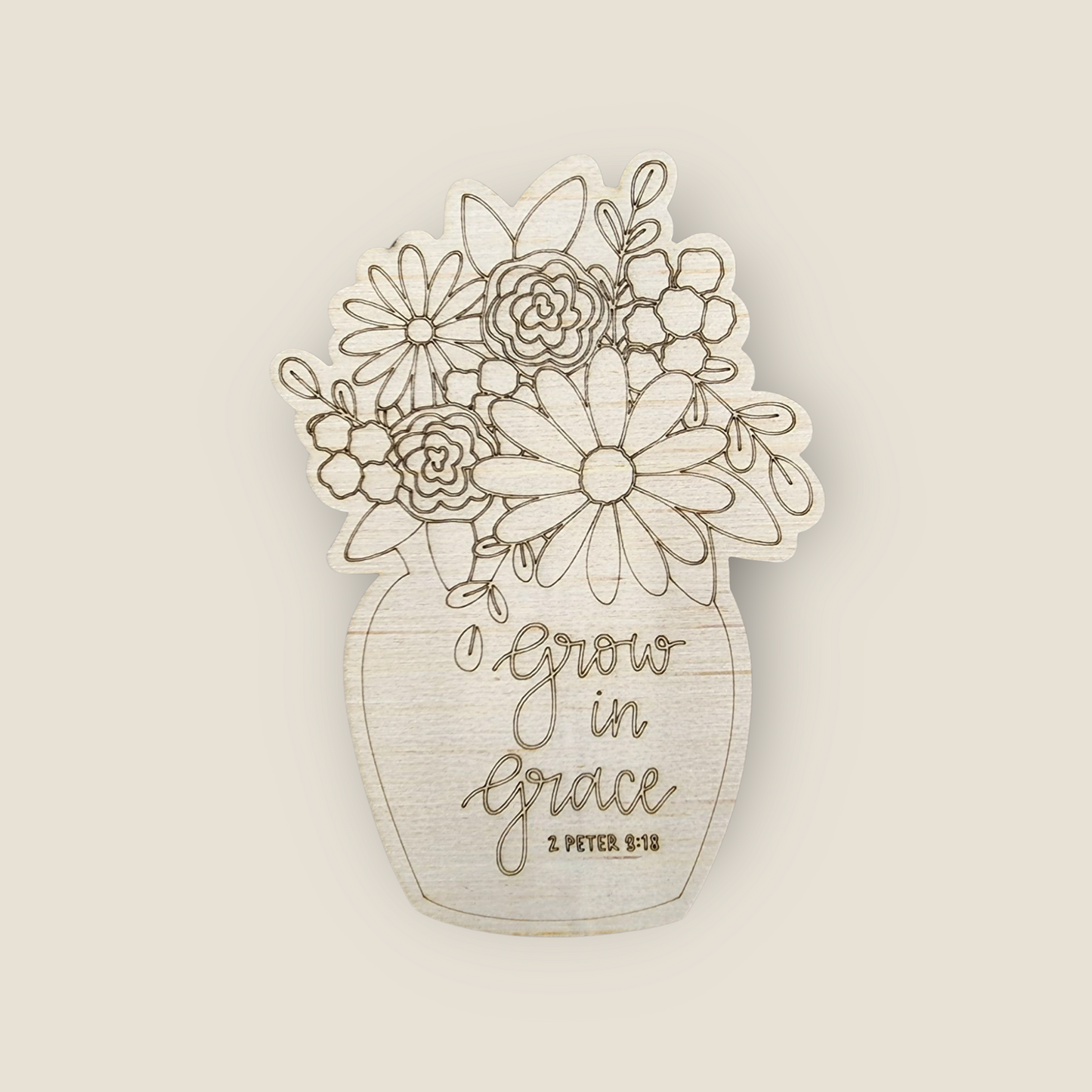 Grow In Grace Door Hanger | Faith-Based Wood Craft Blank