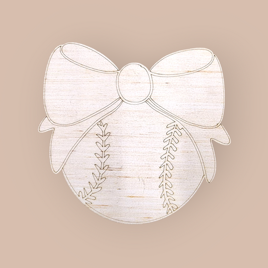 Baseball Bow Door Hanger | Sporty Wood Craft Blank