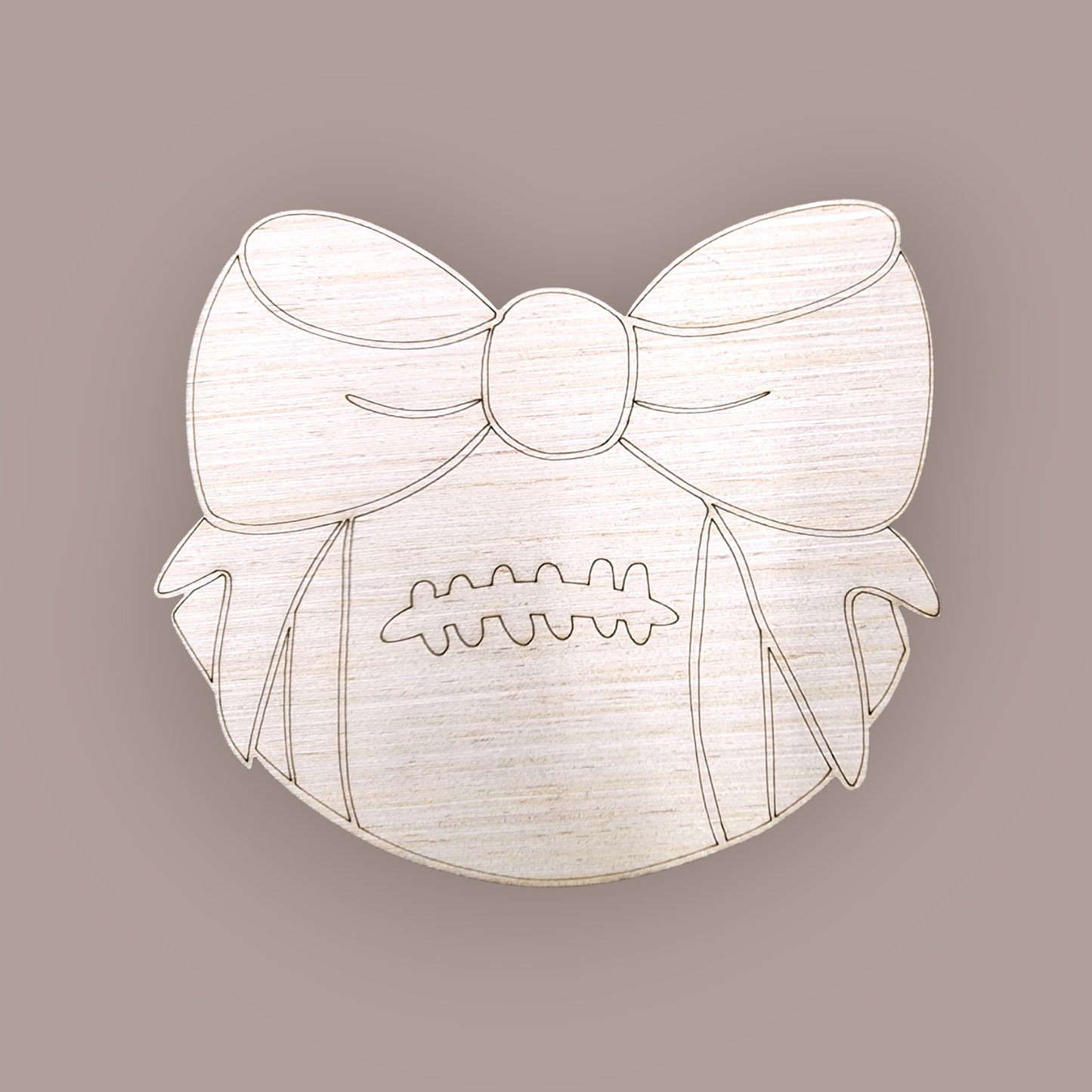 Football Bow Door Hanger | Sports Wood Craft Blank
