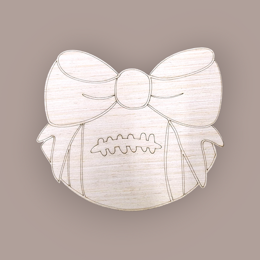 Football Bow Door Hanger | Sports Wood Craft Blank