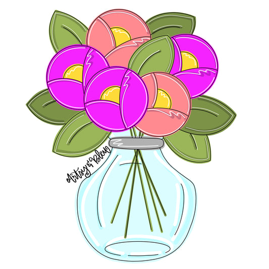 Floral Glass Vase (AB033)