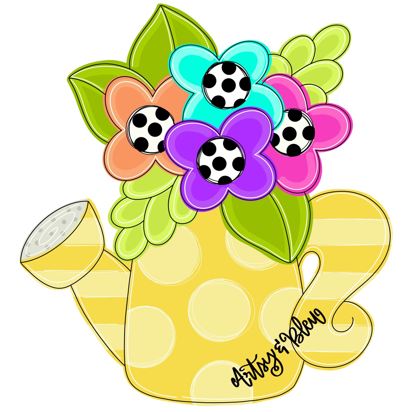 Floral Watering Can (AB034)