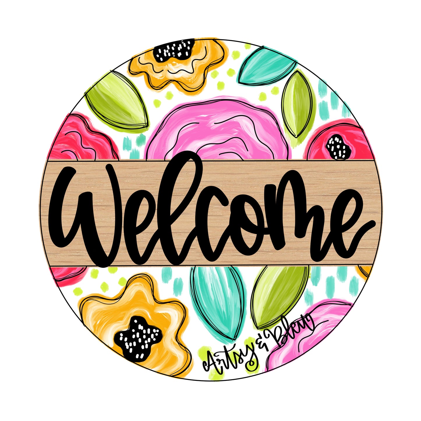 Floral Welcome Round (AB035)