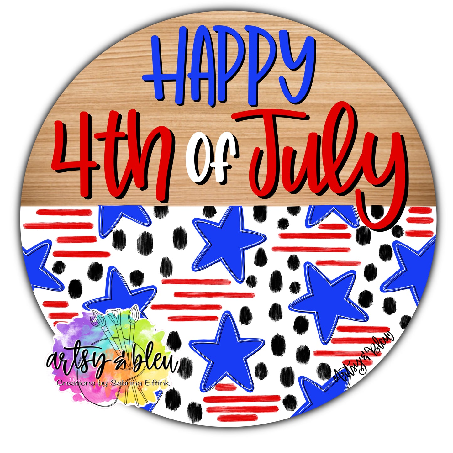 Happy 4th Of July Round (AB067)