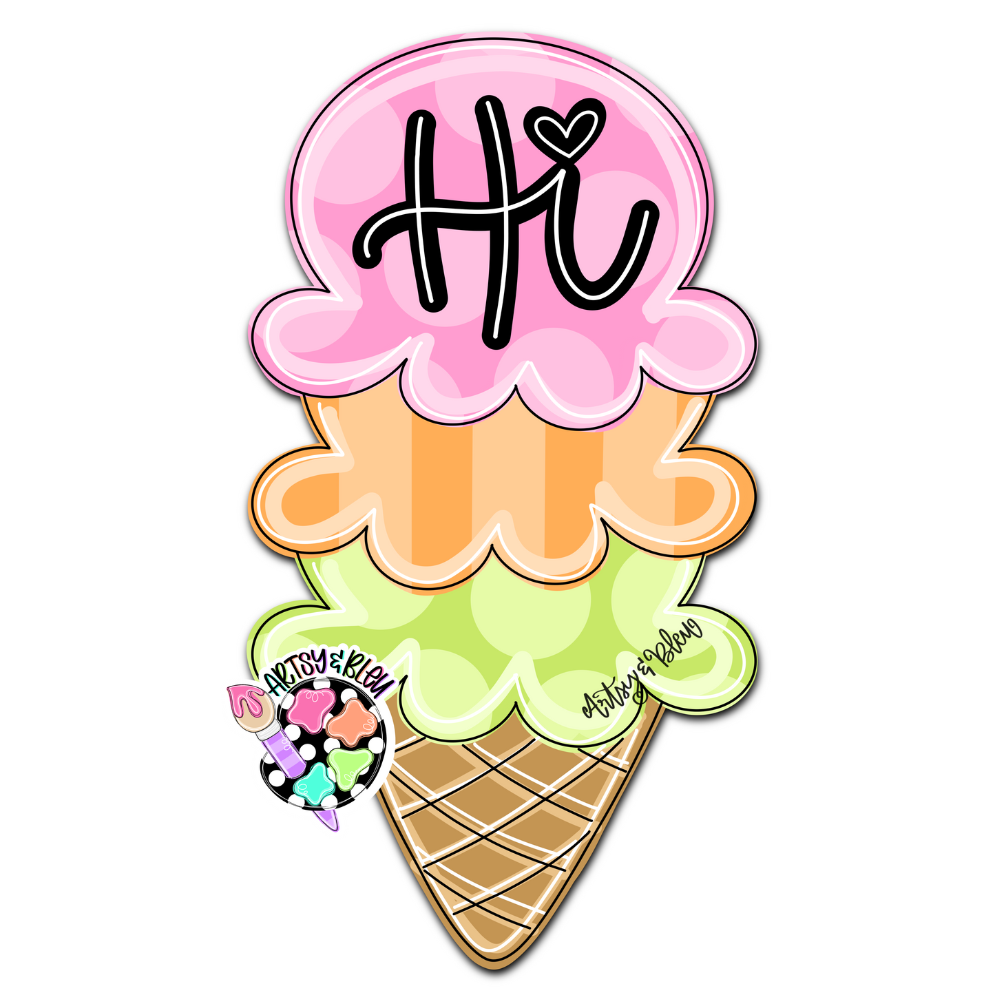 3D Ice Cream Hi (AB216-3D)