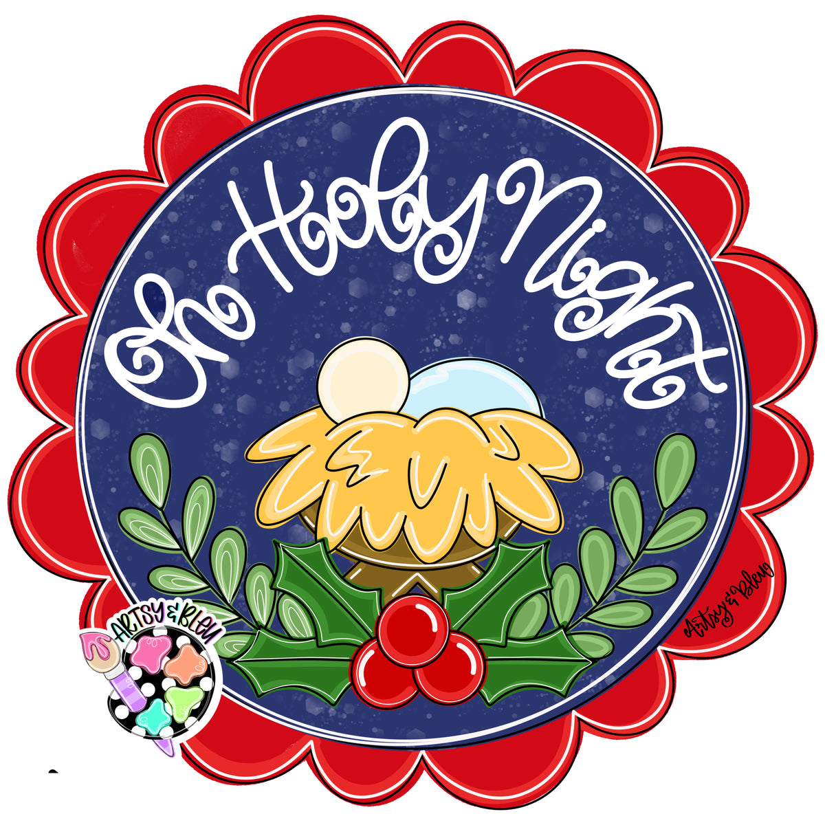 Oh Holy Night Scallop Round (AB229)