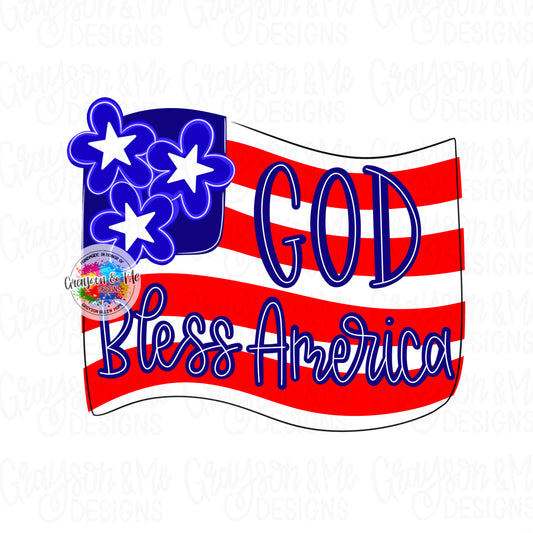 God Bless America Flag Blank | Patriotic Wood Craft