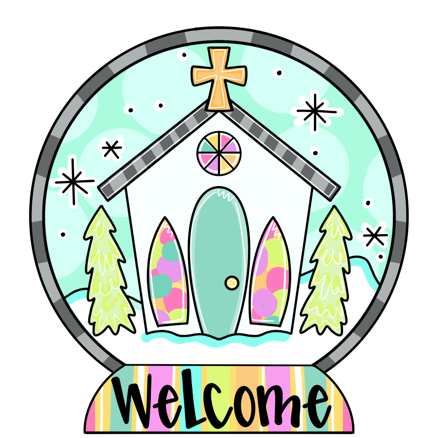 Welcome Church Snow Globe (BA079)