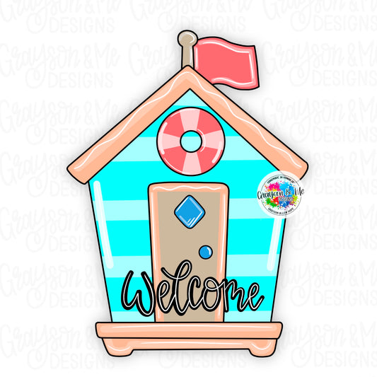 Beach House Door Hanger Blank | Coastal Wood Craft Cutout