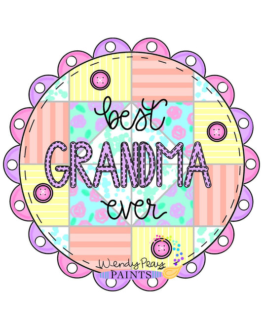 3D Best Grandma Ever Patchwork Quilt (WP079-3D)