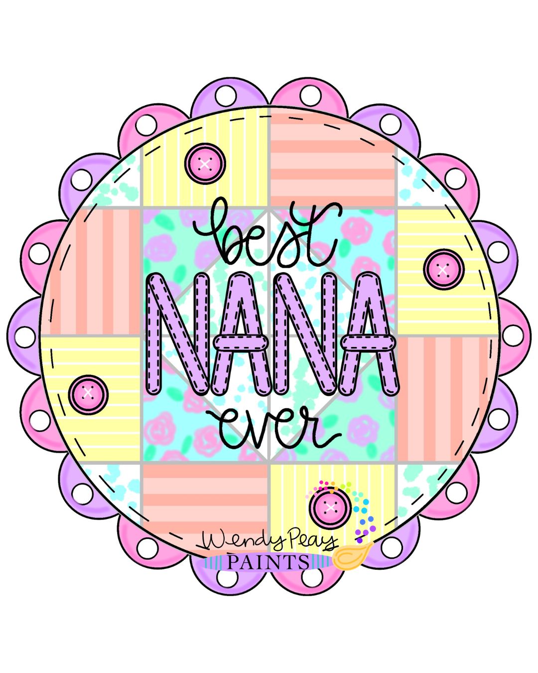 Best Nana Ever Patchwork Quilt (WP080)