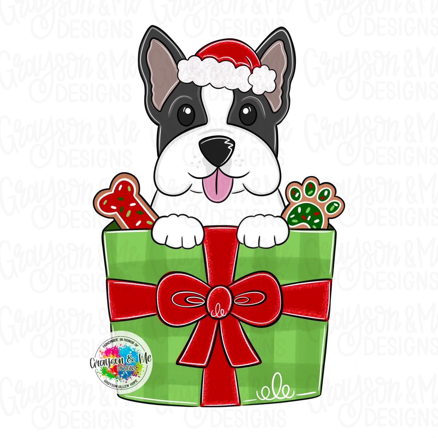 Boston Terrier Xmas Ornament (GM090-O)