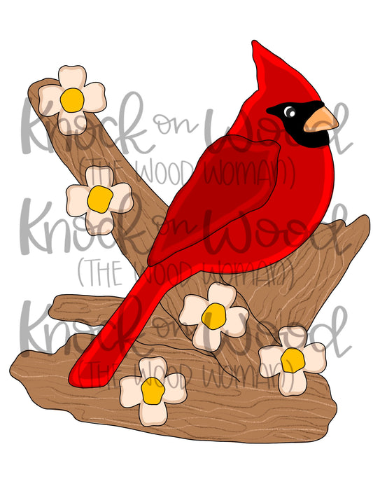 Cardinal On Stump (KW001O)