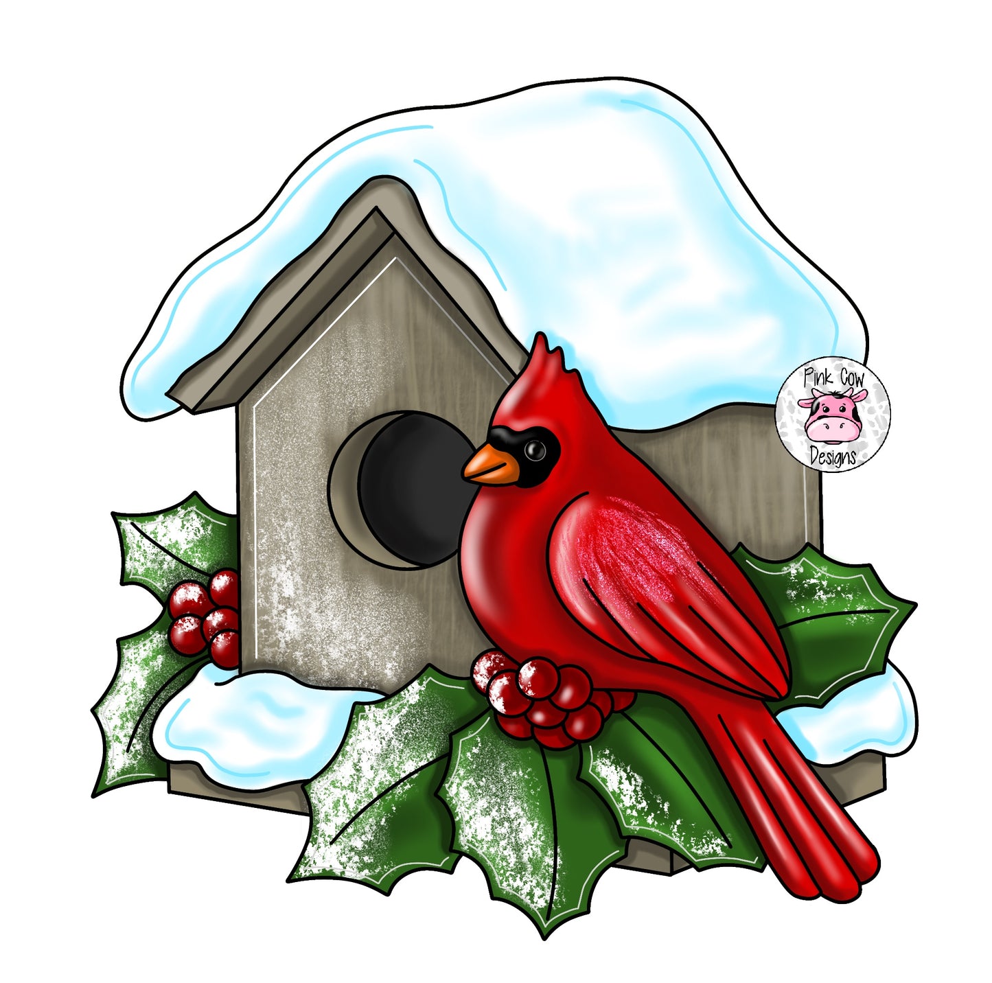 Cardinal Birdhouse Ornament (PC075-O)