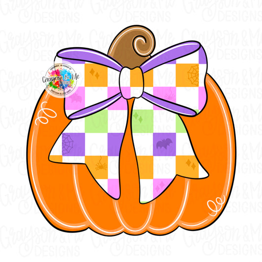 Checkered Bow Pumpkin (GM056)