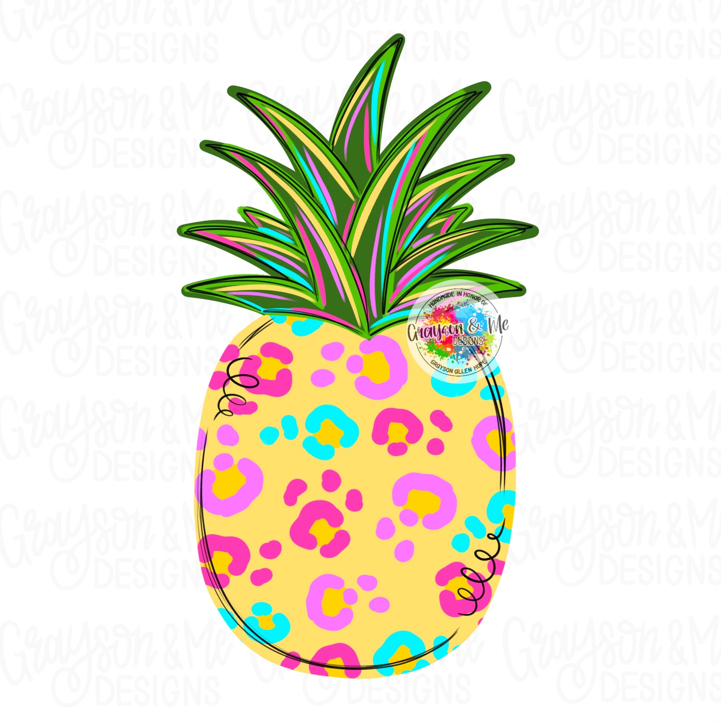 Pineapple Door Hanger Blank | Tropical Wood Craft Cutout