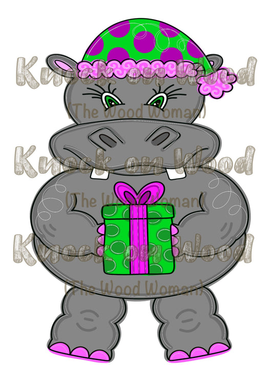 Christmas Hippo (KW012O)