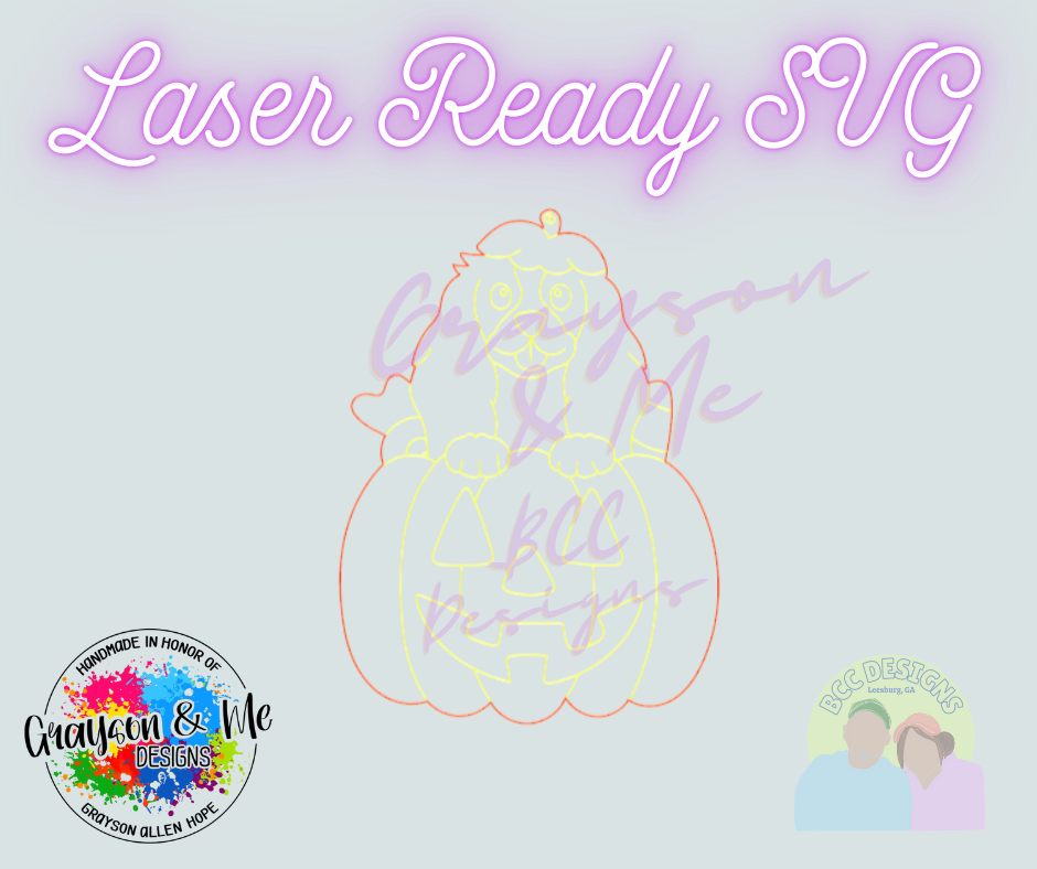 Cavalier Spaniel Pumpkin - Laser Ready SVG