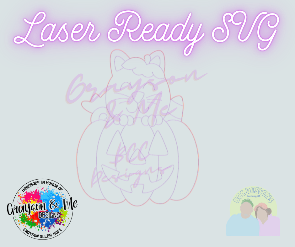 Cat Pumpkin - Laser Ready SVG