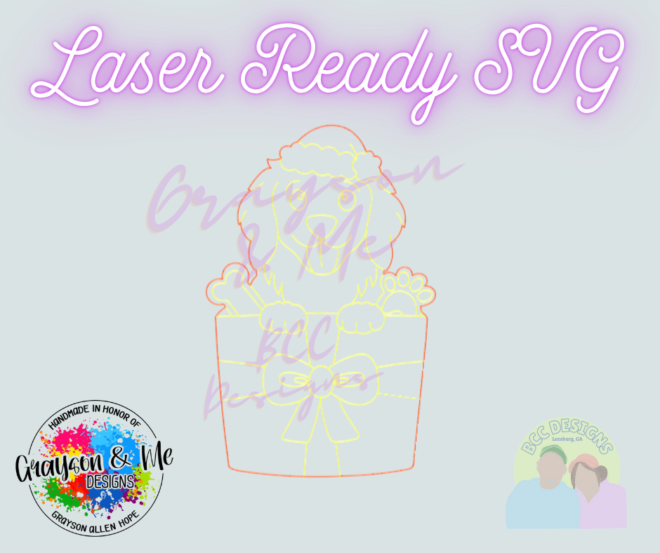 Golden Retriever Christmas Gift - Laser Ready SVG