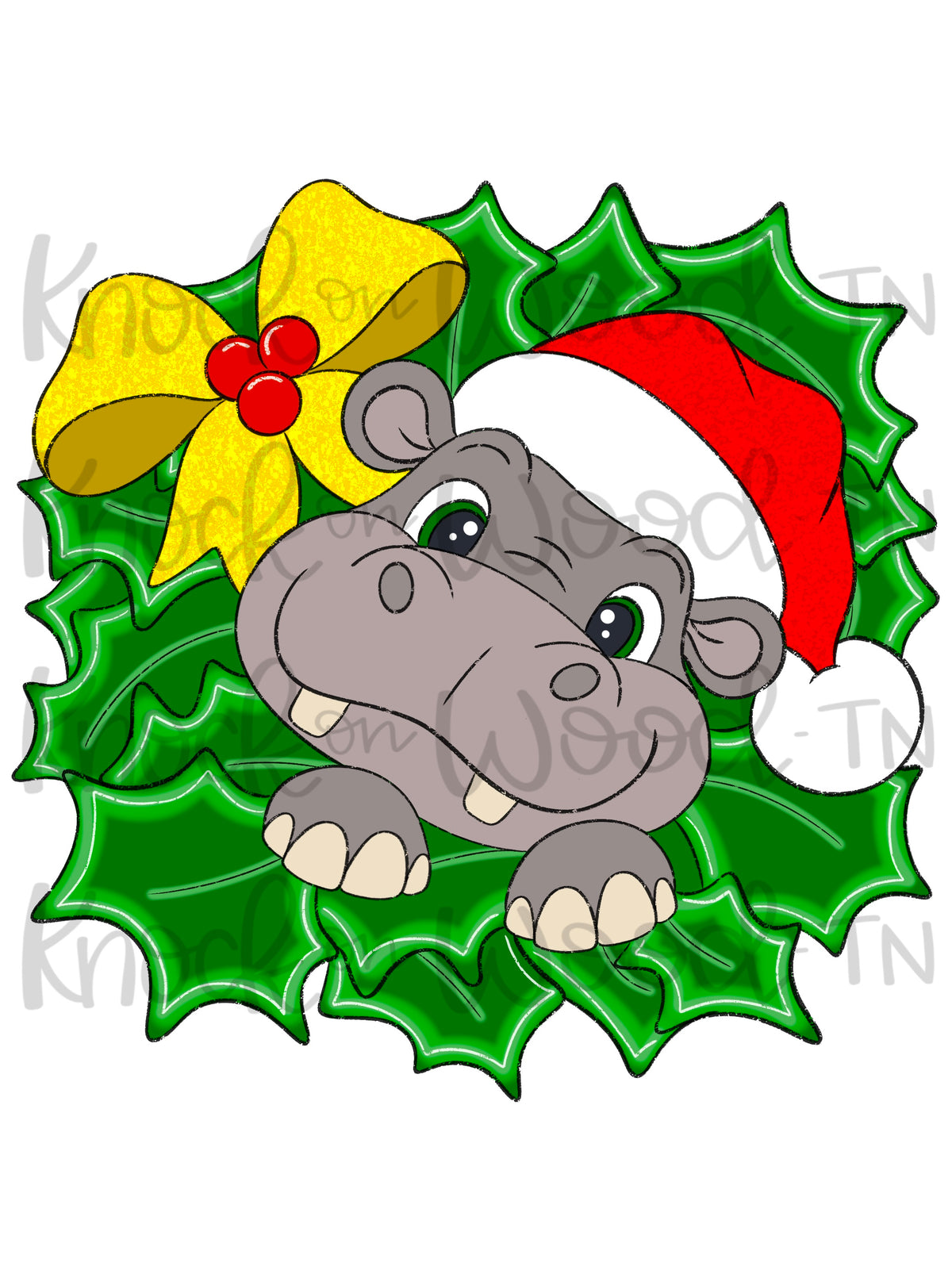 Hippo Christmas Wreath (KW220)