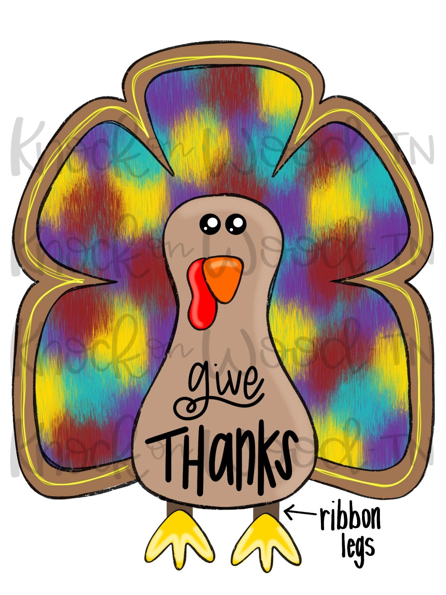 Ribbon Leg Give Thanks Turkey (KW113)