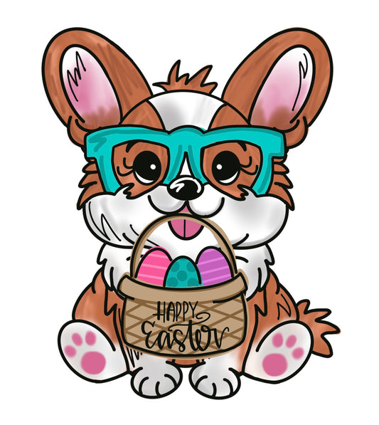 Happy Easter Corgi (MJ022)