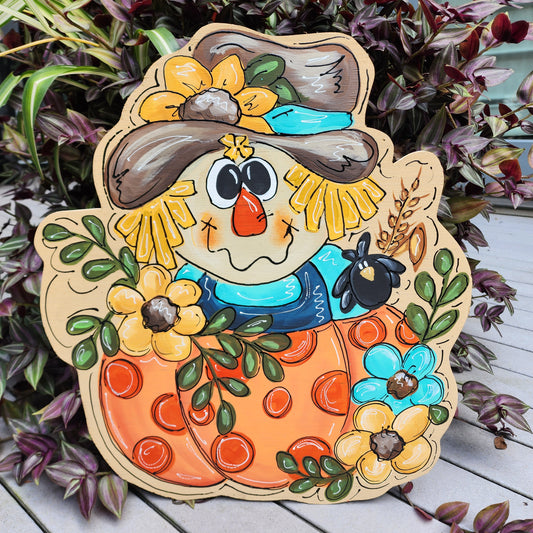 Doable Designs Wooden Blank - Pumpkin Scarecrow - Wooden Door Hanger Blank