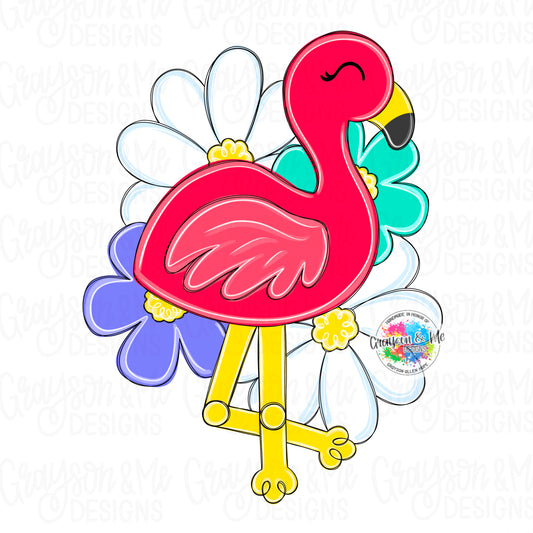 Flamingo Door Hanger Blank | Tropical Unfinished Wood Craft