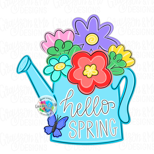 Spring Door Hanger Blank | Floral Wood Craft Cutout