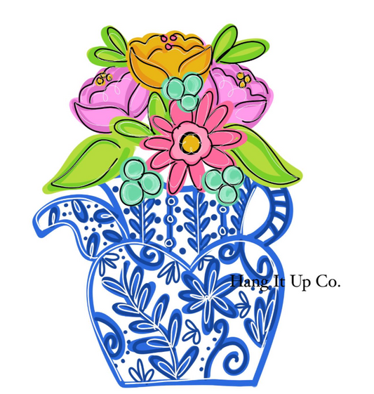 Chinoiserie Flower Jar (HC134)