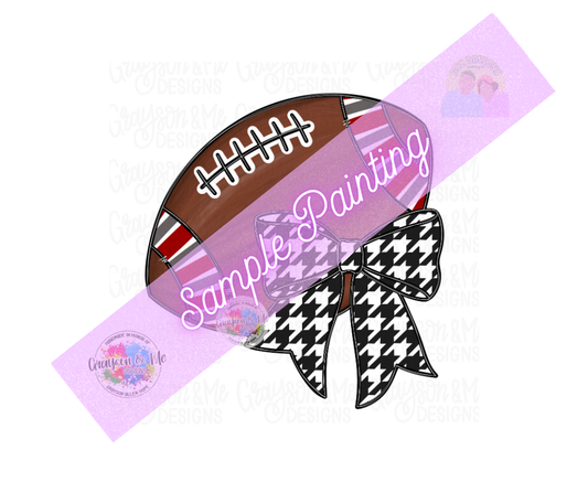 Houndstooth Football Bow - Laser Ready SVG