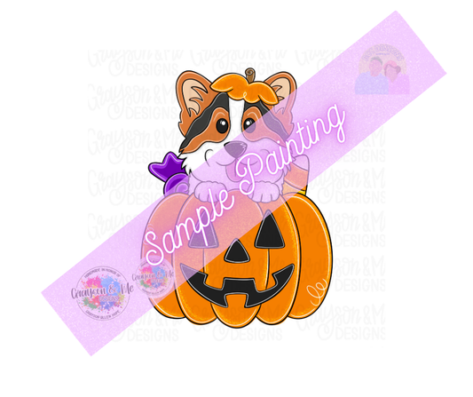 Corgi Pumpkin - Laser Ready SVG