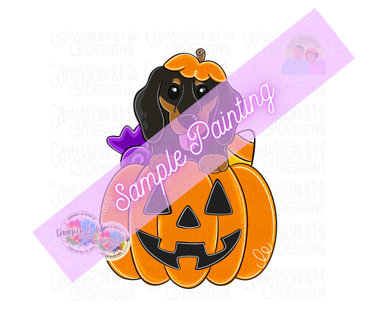 Short Hair Dachshund Pumpkin - Laser Ready SVG