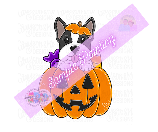 Boston Terrier Pumpkin - Laser Ready SVG