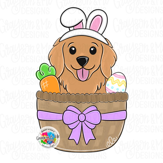 Golden Retriever Easter Basket (GM106)