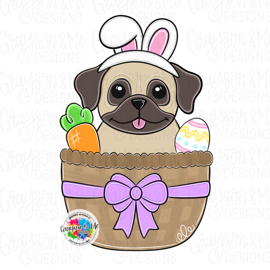 Pug Easter Basket (GM111)