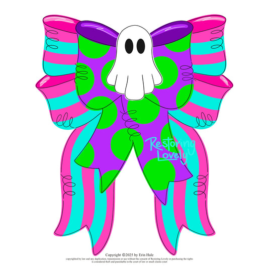 Ghost Halloween Bow (RL005)