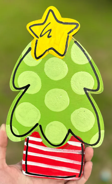 Hang It Up Co - Christmas Tree Wooden Blank - Door Hanger Blank - Interchangeable Door Hanger Blank