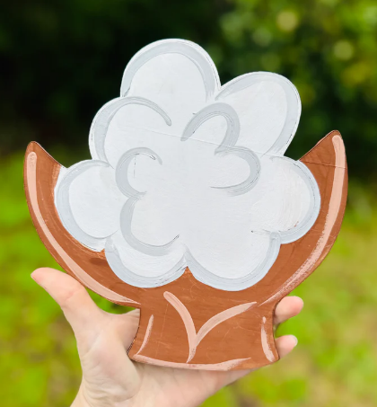 Hang It Up Co - Cotton Boll Wooden Blank - Door Hanger Blank - Interchangeable Door Hanger Blank