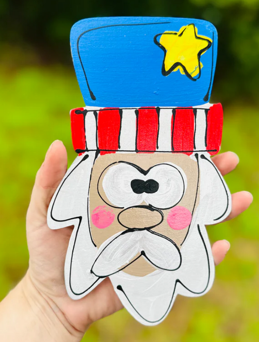 Hang It Up Co - Uncle Sam Wooden Blank - Door Hanger Blank - Interchangeable Door Hanger Blanks - July 4th Door Hanger Blank