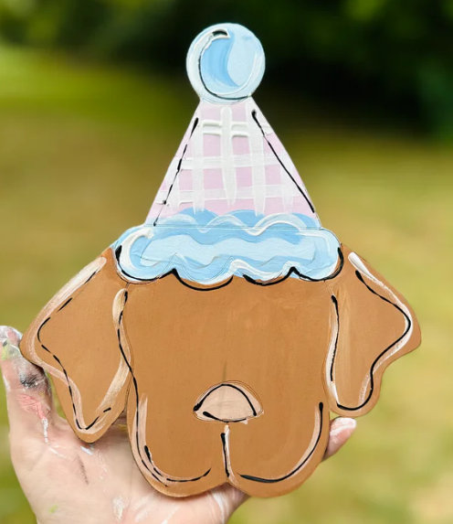 Hang it Up Cp - Party Dog Wooden Blank - Door Hanger Blank - Interchangeable Door Hanger Blank