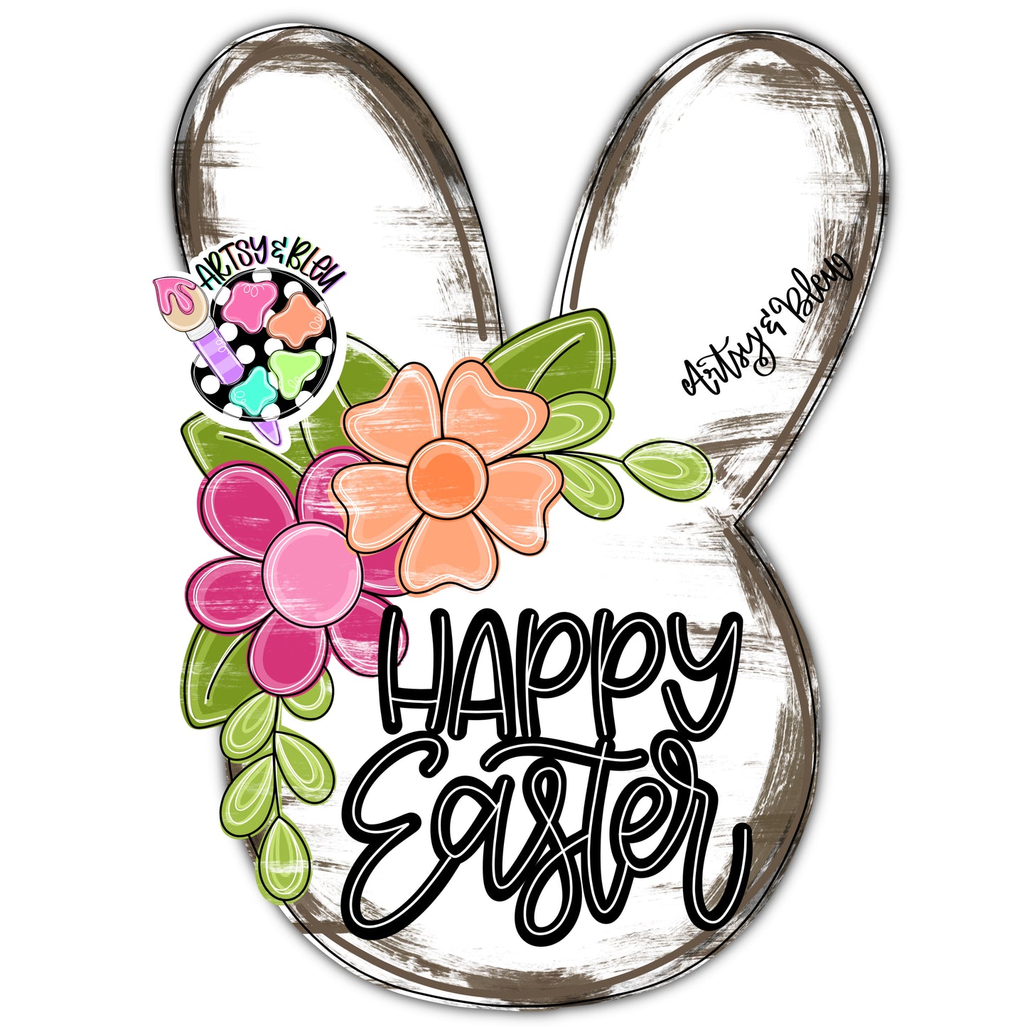 3D Happy Easter Bunny (AB205-3D)