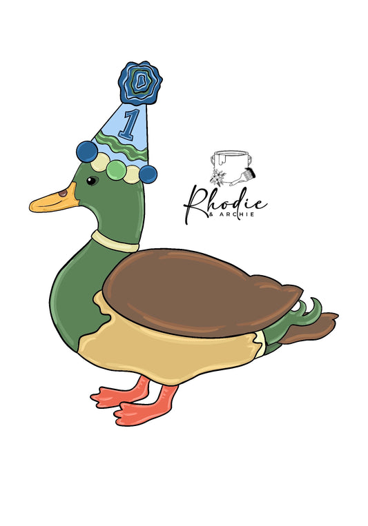 Birthday Duck Wood Blank | Party Decor DIY Craft