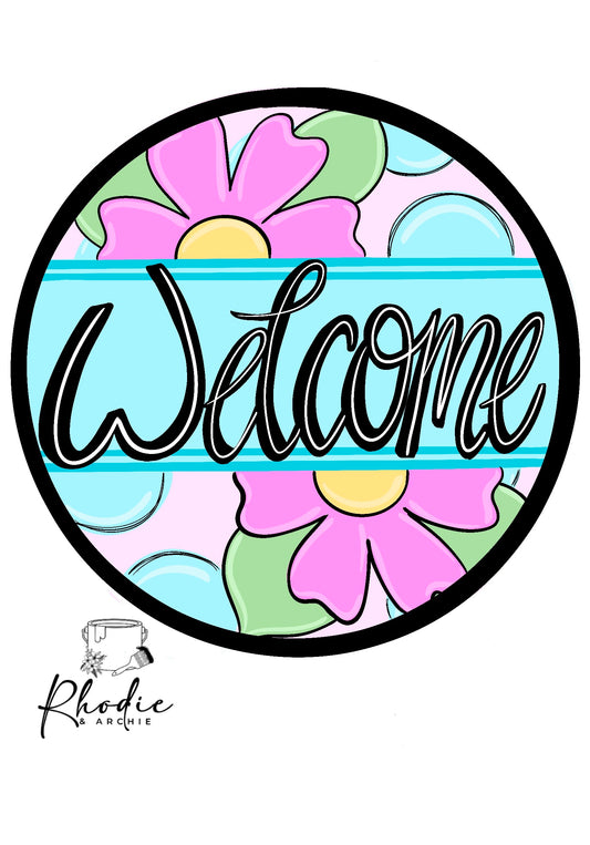 Round Welcome Sign Blank | Farmhouse Door Decor DIY
