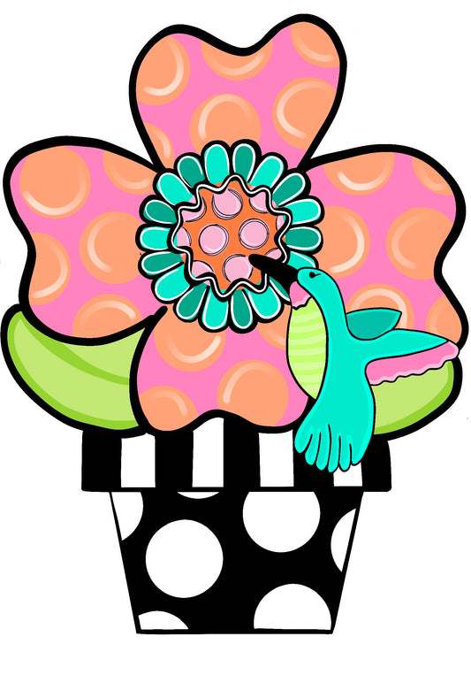 Hummingbird Flower Pot Blank | Garden Decor DIY