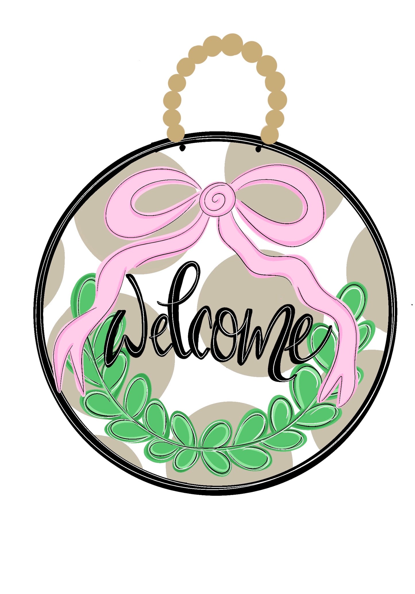 Round Welcome Sign Blank | Farmhouse Door Hanger DIY